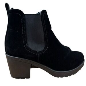 Krush Boots Womens 7 Heel Ankle Black‎ Velvet Size 7 Runs Big